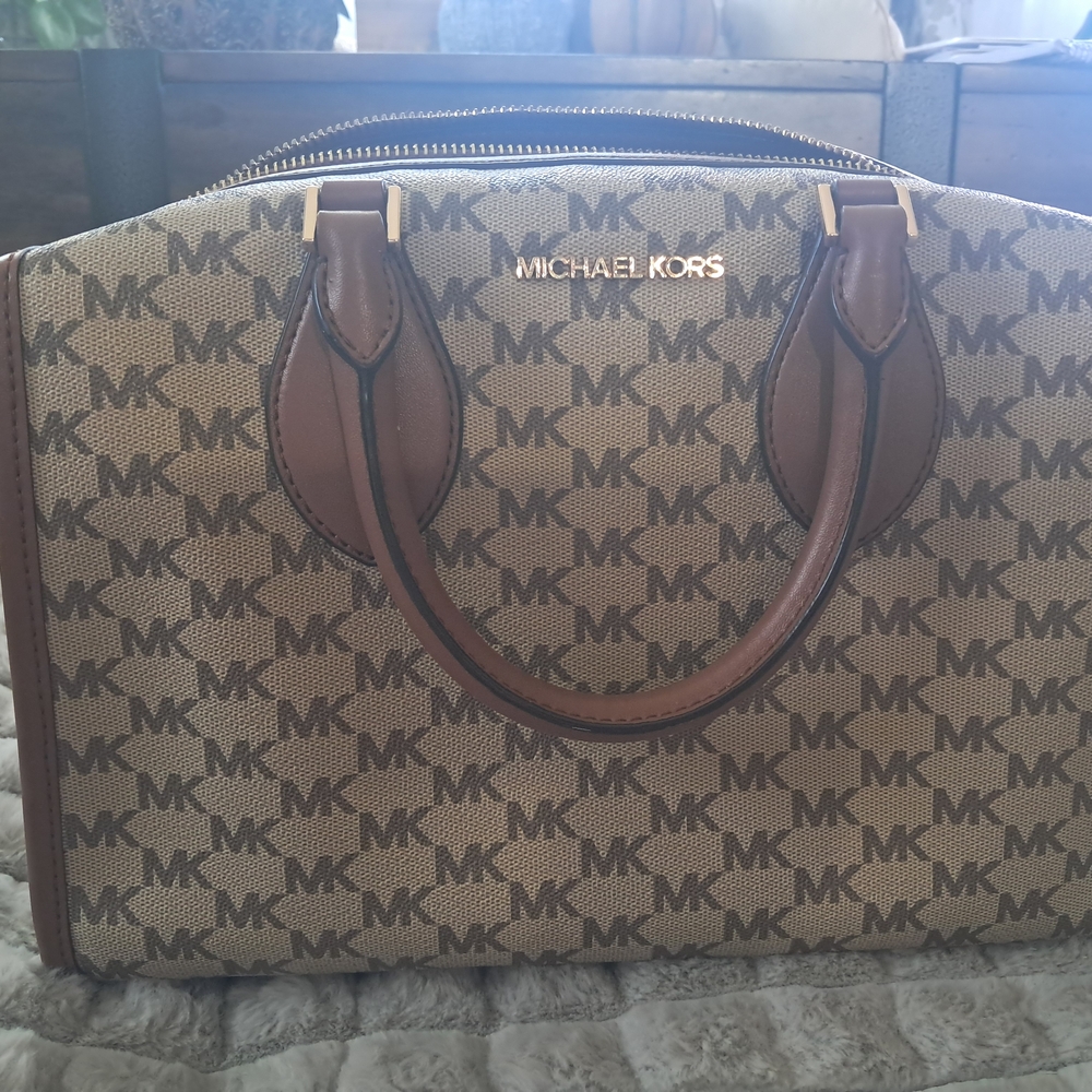 Michael Kors Brown Monogram Satchel